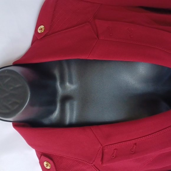 White House Black Market Blazer Jacket Womens Raspberry Gold Rayon Blend Pockets - Picture 2 of 8